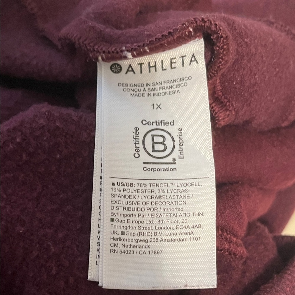 Athleta by Gap Deep Purple Maroon High Waist Jogger Pants | Size 1X - Picture 11 of 15
